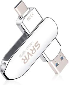 img 4 attached to SRVR-Флеш-накопитель 128 ГБ - USB C 2-в-1 двойной интерфейсный OTG флеш-накопитель для смартфонов на Android, MacBook и планшетов