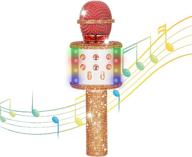weiplaying bling karaoke microphone for kids toys singsong microphone built-in led light for age 4-19 year old child teens christmas birthday festival gift for girls boys logo