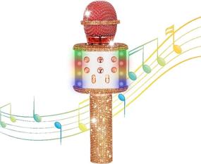 img 4 attached to WEIPLAYING Bling Karaoke Microphone For Kids Toys Singsong Microphone Built-In LED Light For Age 4-19 Year Old Child Teens Christmas Birthday Festival Gift For Girls Boys