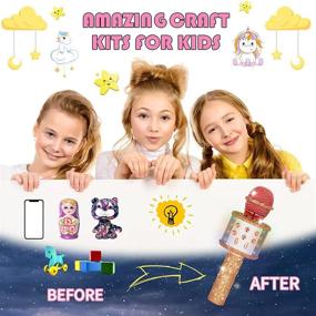 img 3 attached to WEIPLAYING Bling Karaoke Microphone For Kids Toys Singsong Microphone Built-In LED Light For Age 4-19 Year Old Child Teens Christmas Birthday Festival Gift For Girls Boys
