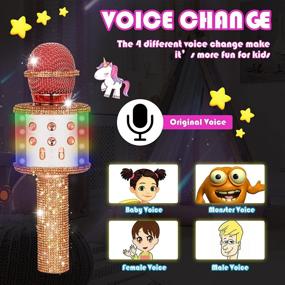 img 2 attached to WEIPLAYING Bling Karaoke Microphone For Kids Toys Singsong Microphone Built-In LED Light For Age 4-19 Year Old Child Teens Christmas Birthday Festival Gift For Girls Boys