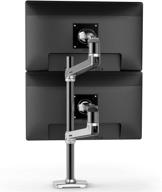💻 ergotron lx vertical stacking dual monitor arm - vesa desk mount for 2 monitors up to 40 inches, 7-20 lbs each- tall pole, polished aluminum logo