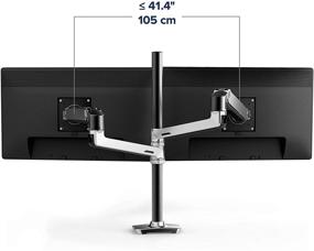 img 1 attached to 💻 Ergotron LX Vertical Stacking Dual Monitor Arm - VESA Desk Mount for 2 Monitors up to 40 Inches, 7-20 lbs Each- Tall Pole, Polished Aluminum