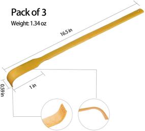 img 2 attached to 🎁 RENOOK Bamboo Back Scratcher Set – 3 Piece 17" Strong Self-Massager | Soothing Relief for Itches | Ideal Gift for Pregnant Women and Those in Need of Extended Reach