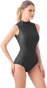 img 2 attached to 🩰 Kepblom Sleeveless Spandex Bodysuit for Ballet Dance - Women's Mock Neck Leotard