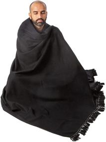 img 2 attached to Versatile Unisex Meditation Shawl: Wool Blanket, Shawl, Wrap, Scarf, Stole, & Throw - Indian Inspired