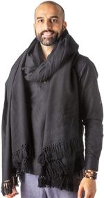 img 1 attached to Versatile Unisex Meditation Shawl: Wool Blanket, Shawl, Wrap, Scarf, Stole, & Throw - Indian Inspired