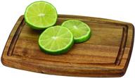 🪵 8-inch acacia wood serving & cutting board with juice groove for home use - tb logo