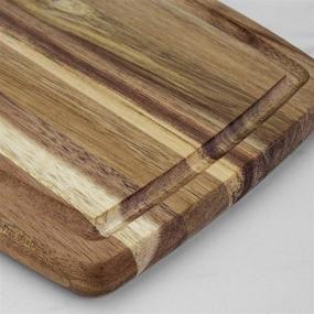 img 1 attached to 🪵 8-Inch Acacia Wood Serving & Cutting Board with Juice Groove for Home Use - TB