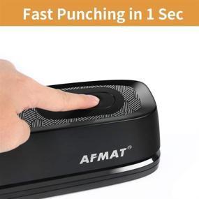 img 2 attached to AFMAT 3 Hole Punch: Electric Heavy Duty Paper Punch, 20-Sheet Capacity, Effortless Punching for Office & School - Gray & Black