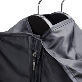 img 1 attached to 👕 HANGERWORLD Black 44in Nylon Gusseted Hanging Garment Bags – Multi Garment Carry Cover