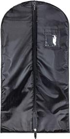 img 3 attached to 👕 HANGERWORLD Black 44in Nylon Gusseted Hanging Garment Bags – Multi Garment Carry Cover