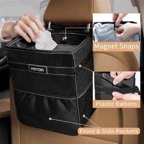 img 2 attached to 🚗 Multifunctional Car Organizer and Trash Can - HOTOR Car Storage Solution with Large Opening, Leakproof Design