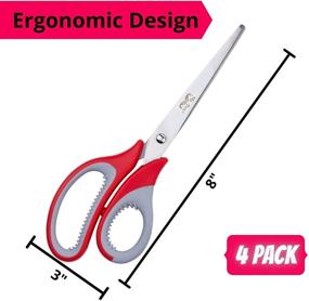 img 3 attached to ✂️ Mr. Pen- Multipurpose Scissors, 8 inch, Pack of 4, Office and Craft Scissors Bulk, Sharp Blades, Ideal for Paper and Fabric, All-Purpose Adult Scissors