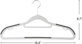 img 3 attached to 👕 Finnhomy Bar Design Heavy Duty 50 Pack Plastic Hangers with Non-Slip Pads - Durable Clothes Hangers for Shirts, Pants, Scarves, Coats - Gray