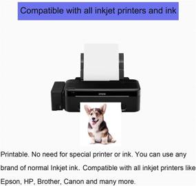 img 4 attached to 👕 Pack of 12 A4 Size Printable Heat Transfer Vinyl Paper for Inkjet Printers - Iron-On Dark T-Shirt Fabric HTV Transfers