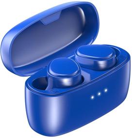 img 2 attached to KOSETON E9 Navy Blue True Wireless Bluetooth Earbuds with Secure Fit, Extended 30-Hour Battery Life