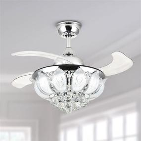 img 4 attached to Moooni Fandelier Retractable Chandelier Polished