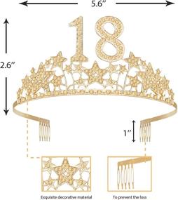 img 1 attached to Golden 18th Birthday Sash and Tiara Set, 18th Birthday 🎉 Decorations, Crown for 18th Birthday, Tiara and Sash for 18th Birthday