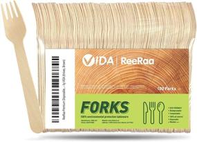 img 2 attached to 🌱 ReeRaa Premium Disposable Wooden Forks: Sustainable, Biodegradable Utensils Set - Eco Friendly, Reusable and Reimagined