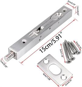 img 2 attached to Sumnacon 2 Pcs Door Flush Bolts - 6 Inch Concealed Security Locks for French, Composite, Wood, Double, Dummy Doors - Brush Stainless Steel Finish