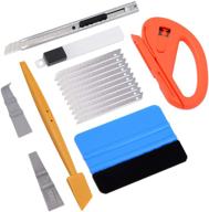 🛠️ ehdis automotive window tinting tool kit with vinyl wrap tools - includes 4 inch felt tint squeegee, vinyl film cutter, go corner squeegees, retractable 9mm utility knife with 10pcs blades logo