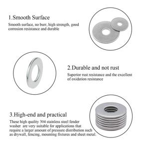 img 1 attached to 🔩 DYWISHKEY 220-Piece Assortment Kit of Large Fender Washers in 304 Stainless Steel - 15 Different Sizes (M3, M4, M5, M6, M8, M10, M12)