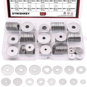 img 4 attached to 🔩 DYWISHKEY 220-Piece Assortment Kit of Large Fender Washers in 304 Stainless Steel - 15 Different Sizes (M3, M4, M5, M6, M8, M10, M12)