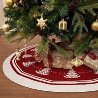 enhance your holiday décor with wbhome 48-inch double-layer knitted christmas tree skirt: rustic, thick, and festively patterned logo