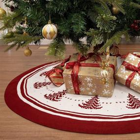 img 2 attached to Enhance Your Holiday Décor with WBHome 48-inch Double-Layer Knitted Christmas Tree Skirt: Rustic, Thick, and Festively Patterned