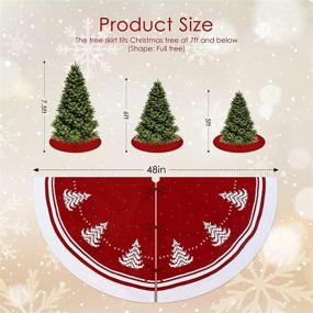 img 1 attached to Enhance Your Holiday Décor with WBHome 48-inch Double-Layer Knitted Christmas Tree Skirt: Rustic, Thick, and Festively Patterned