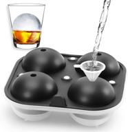 🍶 large round ice cube mold with lid and funnel - 2.5-inch whiskey ice ball maker silicone tray, bpa free - ideal for bourbon, cocktails, and more logo