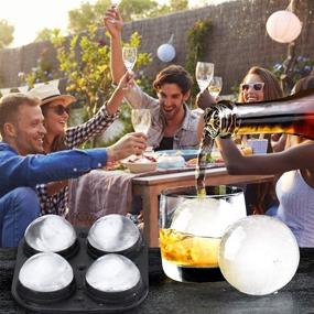 img 3 attached to 🍶 Large Round Ice Cube Mold with Lid and Funnel - 2.5-inch Whiskey Ice Ball Maker Silicone Tray, BPA Free - Ideal for Bourbon, Cocktails, and More