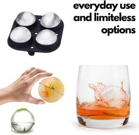 img 2 attached to 🍶 Large Round Ice Cube Mold with Lid and Funnel - 2.5-inch Whiskey Ice Ball Maker Silicone Tray, BPA Free - Ideal for Bourbon, Cocktails, and More