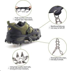 img 2 attached to ❄️ UNIVERING Crampons Ice Cleats: 24 Steel Microspikes Traction System for Winter Activities - Hiking, Snow Walking, Ice Fishing - Women & Men: Sizes M, L, XL