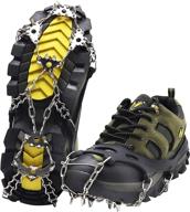 ❄️ univering crampons ice cleats: 24 steel microspikes traction system for winter activities - hiking, snow walking, ice fishing - women & men: sizes m, l, xl logo