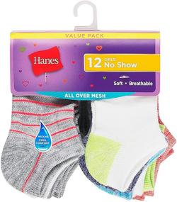 img 1 attached to 🧦 Набор носочков Hanes для девочек «Cool Comfort Super No Show Allover Mesh»: идеальная пропускаемость воздуха для активных девочек