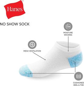 img 3 attached to 🧦 Набор носочков Hanes для девочек «Cool Comfort Super No Show Allover Mesh»: идеальная пропускаемость воздуха для активных девочек