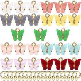 img 4 attached to Butterfly Colorful Pendants Necklace Earrings