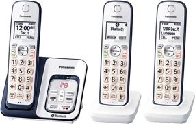 img 4 attached to 📞 PANASONIC Link2Cell Bluetooth Cordless Phone System with Voice Assistant, Answering Machine, Call Blocking - 3 Handsets - KX-TGD563A (Navy Blue/White)