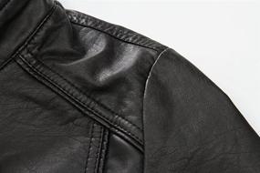 img 2 attached to LJYH Trendy Stand Collar Leather Jacket