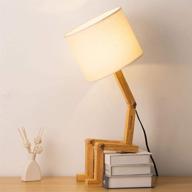 🌟 haitral cute desk lamp - versatile and charming wooden base table lamp for bedroom, study, office, and kids room логотип