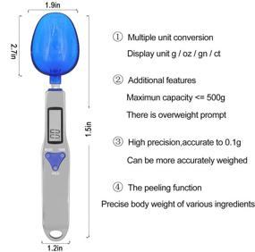 img 1 attached to 🥄 3T6B Kitchen Scale Digital Spoon Scale with Volume Scale and Weight from 0.1 Grams to 500 Grams - Support Unit g/oz/gn/ct (Includes 2 AAA Batteries)