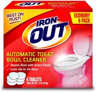 iron out automatic toilet bowl cleaner - efficiently repels rust and hard water stains, 6 tablets, for household toilet cleaning, pack of 1 logo