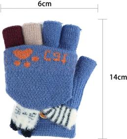 img 1 attached to 🧤 SEO-Optimized Knitted Fingerless Convertible Gloves for Toddler Girls' Accessories