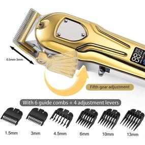 img 3 attached to 🔱 Gold Hair Clippers for Men and Kids - Corded/Cordless, LED Display, Beard Trimmer, Hair Cutting Kit for Home and Barbers