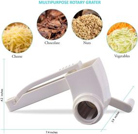 img 1 attached to 🧀 Vivaant Professional-Grade Rotary Grater - 2 Stainless Steel Drums for Grating and Shredding Hard Cheeses, Chocolate, Nuts, and More! - Award-Winning Design and Durable Build Quality Ensuring a Lifelong Investment!