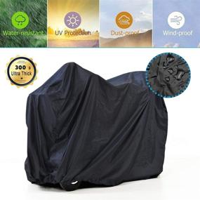 img 2 attached to 🛡️ Valchoose Mobility Scooter Storage Cover - Heavy Duty 300D Oxford Fabric Weather Cover with 2 Buckles. Durable, Weatherproof Design with Free Storage Bag (Black)