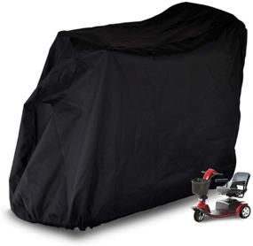 img 4 attached to 🛡️ Valchoose Mobility Scooter Storage Cover - Heavy Duty 300D Oxford Fabric Weather Cover with 2 Buckles. Durable, Weatherproof Design with Free Storage Bag (Black)