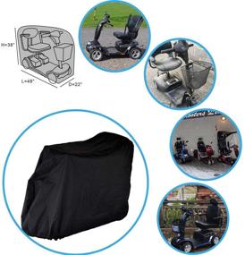 img 3 attached to 🛡️ Valchoose Mobility Scooter Storage Cover - Heavy Duty 300D Oxford Fabric Weather Cover with 2 Buckles. Durable, Weatherproof Design with Free Storage Bag (Black)